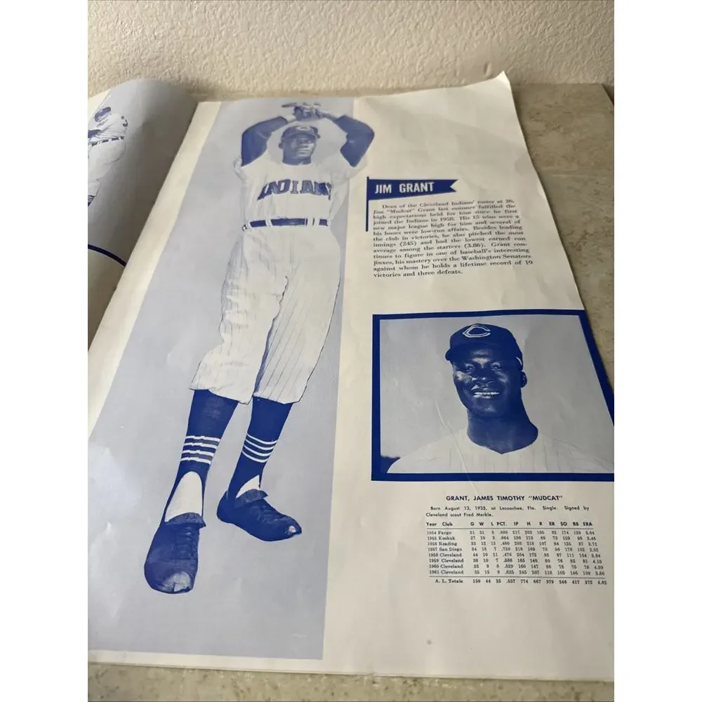 1962 Cleveland Indians baseball Sketchbook large size 21 1/2